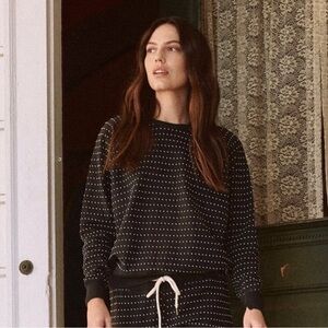 THE GREAT. Sweater The Swiss Dot College Sweatshirt Almost Black Size 0 XS